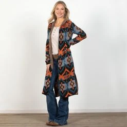 Rock & Roll Denim Aztec Hooded Cardigan