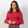 Rock & Roll Denim Fabulous Fringe Sweater -BuckarooBoutique 67300