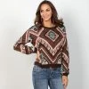 Rock & Roll Denim Intricate In Aztec Sweater -BuckarooBoutique 67317