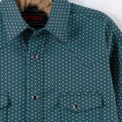 Rock & Roll Denim Reflex Boys' Sea Isle Geometric Print Shirt -BuckarooBoutique 69108 detail