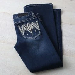 Rock & Roll Denim Girls Raindrops Bootcut Jean -BuckarooBoutique 70928 alt