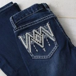 Rock & Roll Denim Girls Raindrops Bootcut Jean -BuckarooBoutique 70928 detail