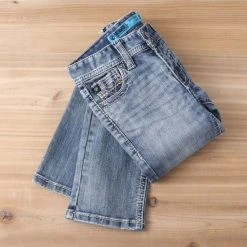 Rock & Roll Denim Boys' Reflex Revolver Ivory Jeans -BuckarooBoutique 76972 detail