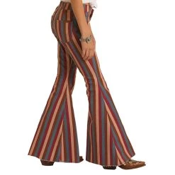 Girls Rock & Roll Denim Striped Bell Bottom -BuckarooBoutique G5B1706 2