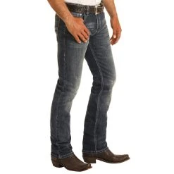 Rock N Roll Cowboy Men's And Vintage 46 Revolver Dark Jeans -BuckarooBoutique M1R8299 2