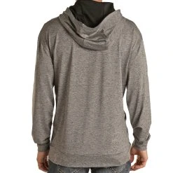 Rock N Roll Cowboy Grey Solid Hoodie -BuckarooBoutique P8H1532 B 02