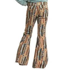 Rock & Roll Denim Brown Aztec Bell Bottoms -BuckarooBoutique RRGD7PR0FD 1