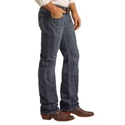 Rock N Roll Cowboy Men's Denim Pistol Straight Jean -BuckarooBoutique RRMD1PRYWP 3