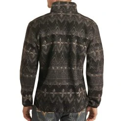 Rock N Roll Cowboy Men's 1/4 Zip Aztec Printed Berber Pullover -BuckarooBoutique RRMO91RZWZ 3