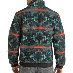 Rock & Roll Denim Men's Heavy Jacquard Cotton Aztec Bomber Coat -BuckarooBoutique RRMO92RZX4 3