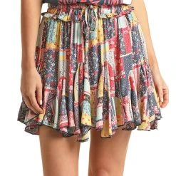 Rock & Roll Denim Women's Panhandle Multi-Print Blocked Skirt -BuckarooBoutique RRWB69RZN3 21