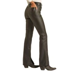 Rock & Roll Denim Women's Faux Leather Pants -BuckarooBoutique RRWD4HRZQ0 3