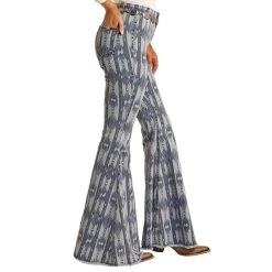 Rock & Roll Denim Women's N High Rise Printed Flare Jeans -BuckarooBoutique RRWD7PRZRF 3