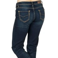 Rock & Roll Cowgirl Riding Extra Stretch Dark Wash Jeans -BuckarooBoutique W7 4166 3